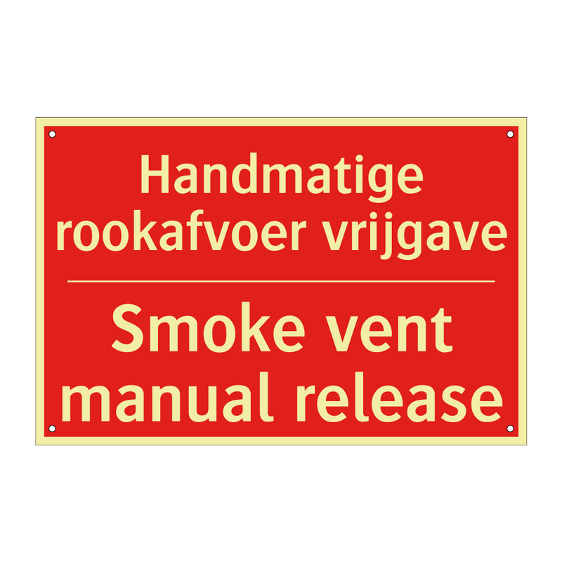Handmatige rookafvoer vrijgave - Smoke vent manual release
