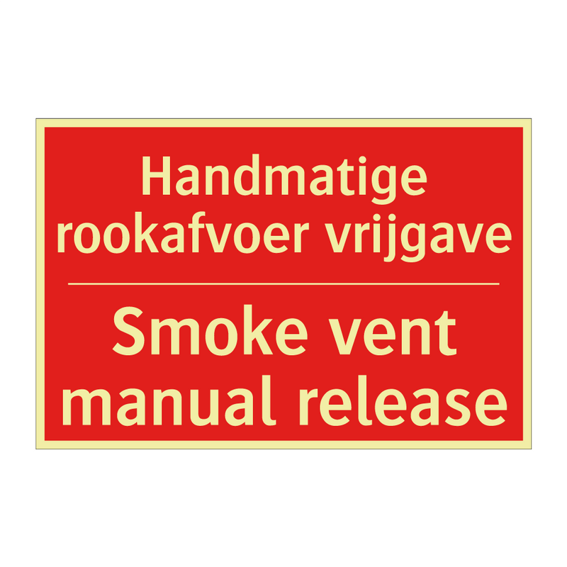 Handmatige rookafvoer vrijgave - Smoke vent manual release