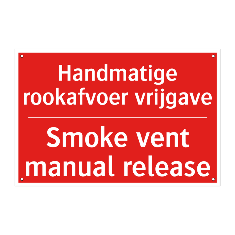 Handmatige rookafvoer vrijgave - Smoke vent manual release