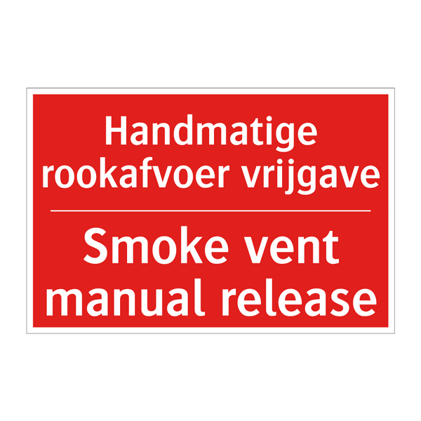 Handmatige rookafvoer vrijgave - Smoke vent manual release