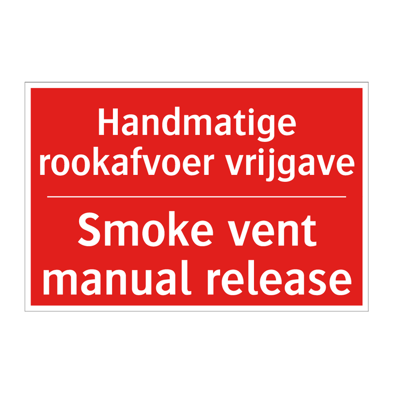 Handmatige rookafvoer vrijgave - Smoke vent manual release