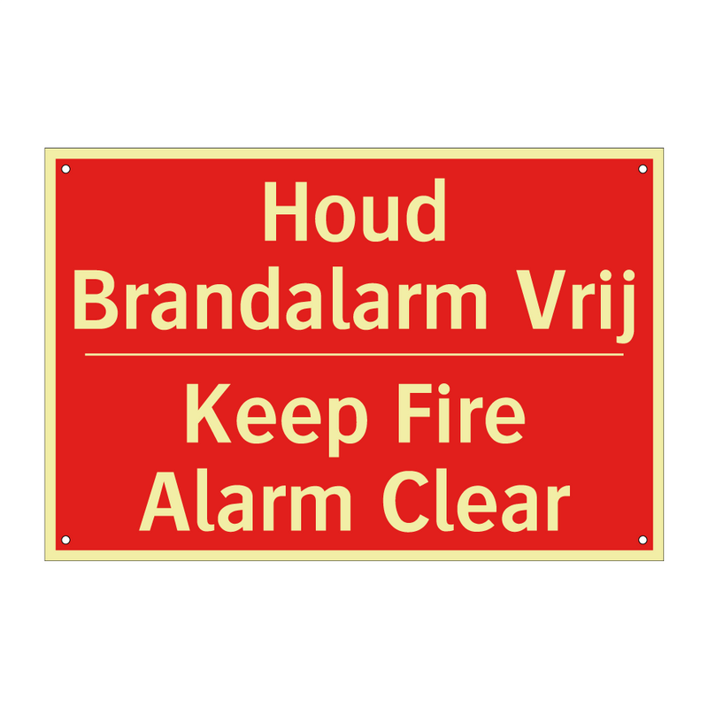 Houd Brandalarm Vrij - Keep Fire Alarm Clear