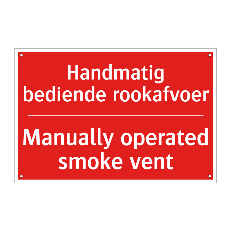 Handmatig bediende rookafvoer - Manually operated smoke vent