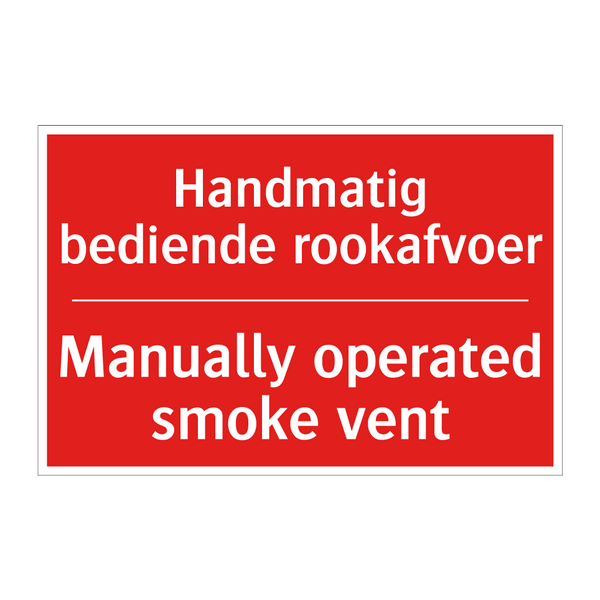 Handmatig bediende rookafvoer - Manually operated smoke vent