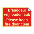 Branddeur vrijhouden aub - Please keep fire door clear