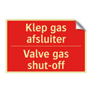Klep gas afsluiter - Valve gas shut-off