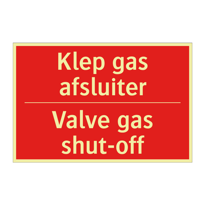 Klep gas afsluiter - Valve gas shut-off