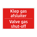 Klep gas afsluiter - Valve gas shut-off