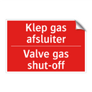 Klep gas afsluiter - Valve gas shut-off