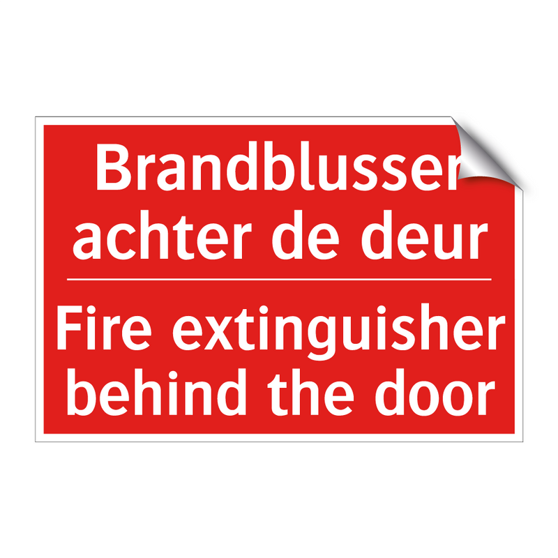 Brandblusser achter de deur - Fire extinguisher behind the door