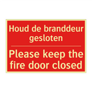 Houd de branddeur gesloten - Please keep the fire door closed
