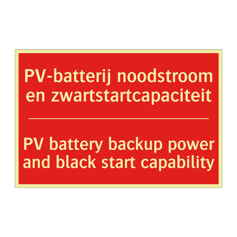 PV-batterij noodstroom en zwartstartcapaciteit /.../ - PV battery backup power and black start /.../