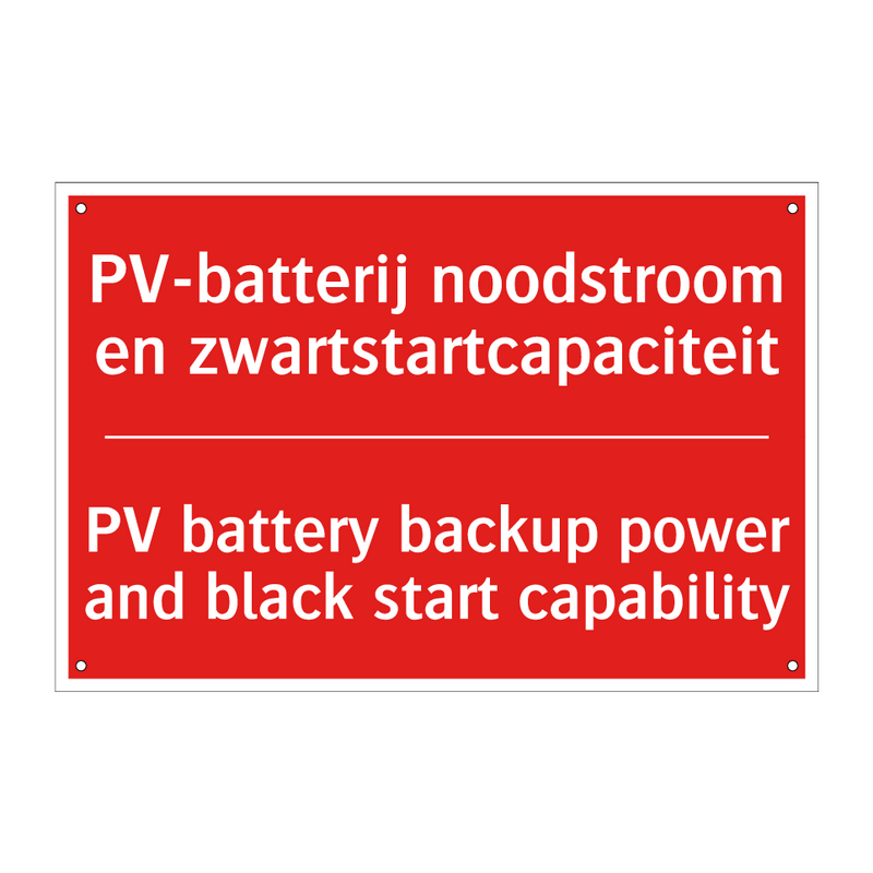 PV-batterij noodstroom en zwartstartcapaciteit /.../ - PV battery backup power and black start /.../