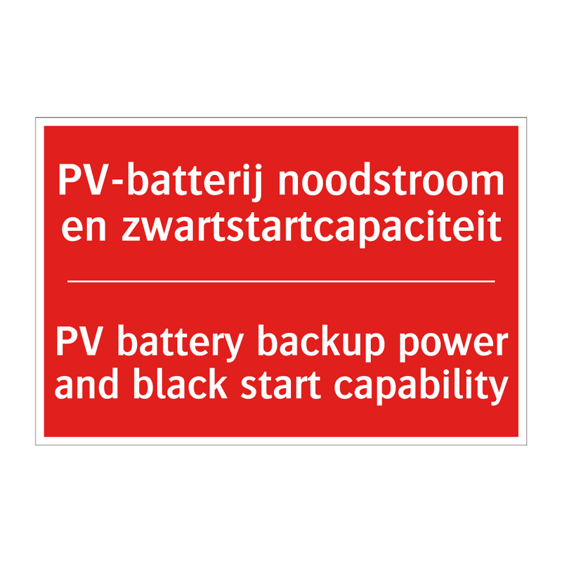 PV-batterij noodstroom en zwartstartcapaciteit /.../ - PV battery backup power and black start /.../