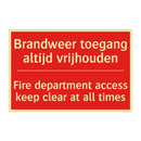 Brandweer toegang altijd vrijhouden - Fire department access keep clear at all /.../