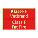 Klasse F - Vetbrand - Class F - Fat Fire