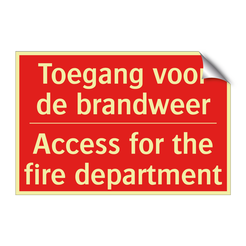 Toegang voor de brandweer - Access for the fire department