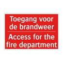 Toegang voor de brandweer - Access for the fire department