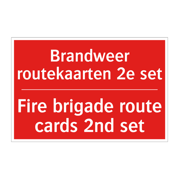 Brandweer routekaarten 2e set - Fire brigade route cards 2nd set