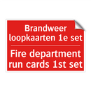 Brandweer loopkaarten 1e set - Fire department run cards 1st set