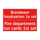 Brandweer loopkaarten 1e set - Fire department run cards 1st set