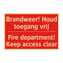Brandweer! Houd toegang vrij - Fire department! Keep access clear