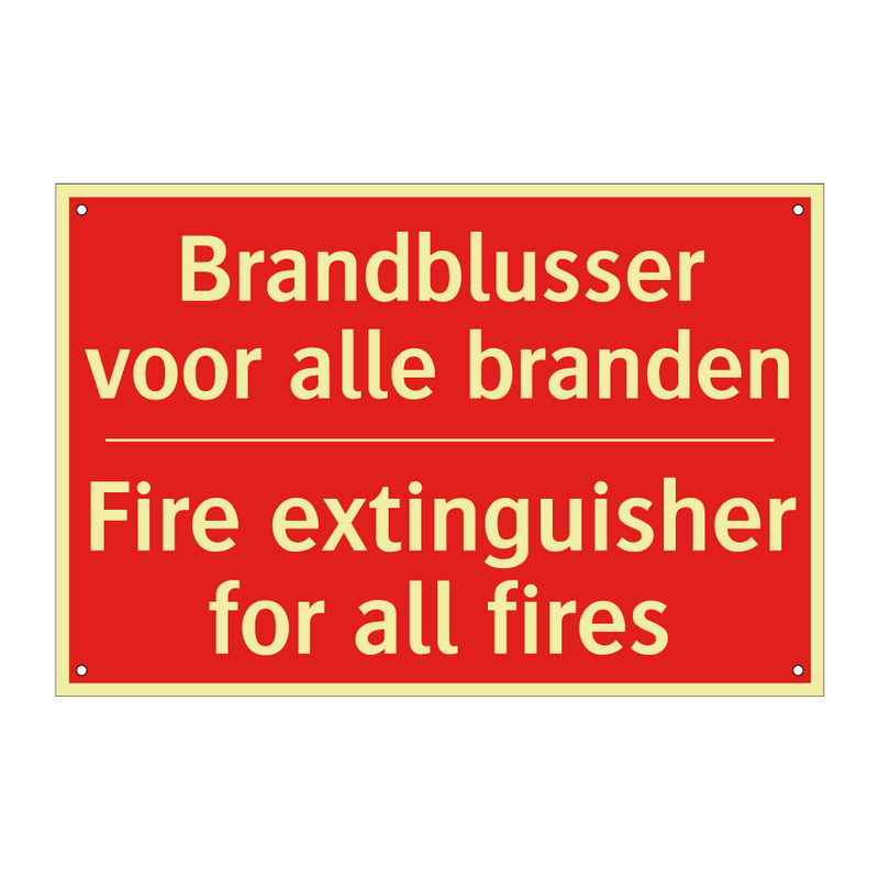 Brandblusser voor alle branden - Fire extinguisher for all fires