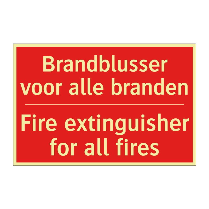 Brandblusser voor alle branden - Fire extinguisher for all fires