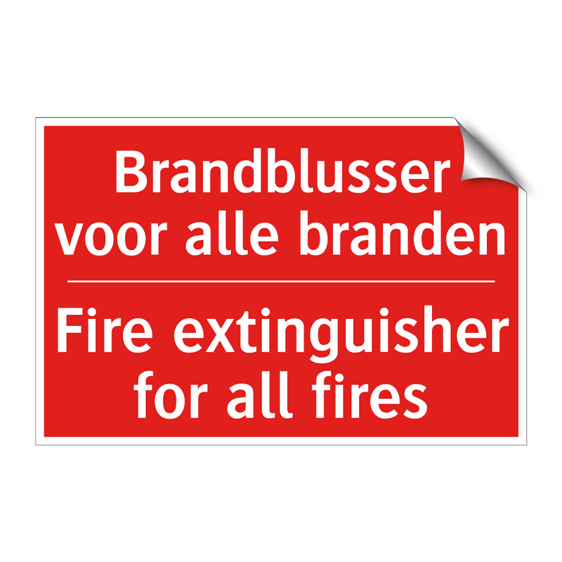 Brandblusser voor alle branden - Fire extinguisher for all fires