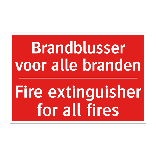 Brandblusser voor alle branden - Fire extinguisher for all fires