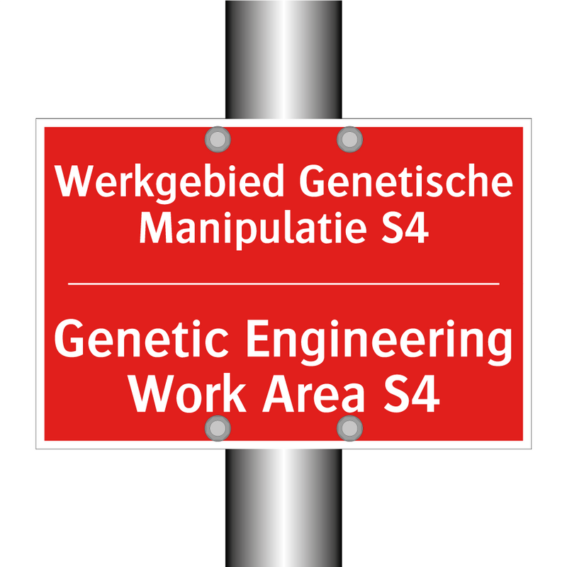 Werkgebied Genetische Manipulatie S4 - Genetic Engineering Work Area S4