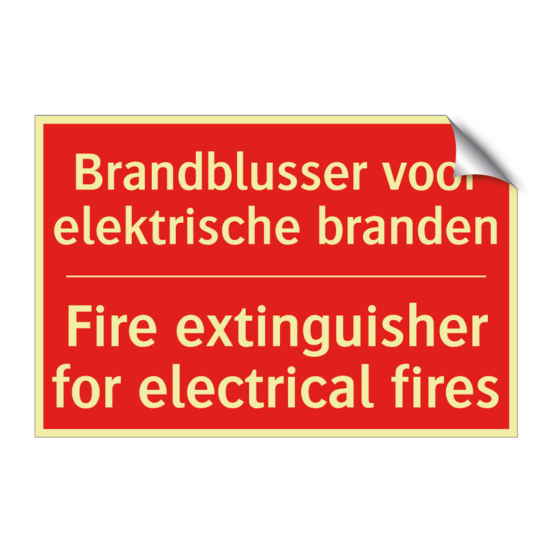 Brandblusser voor elektrische branden - Fire extinguisher for electrical fires