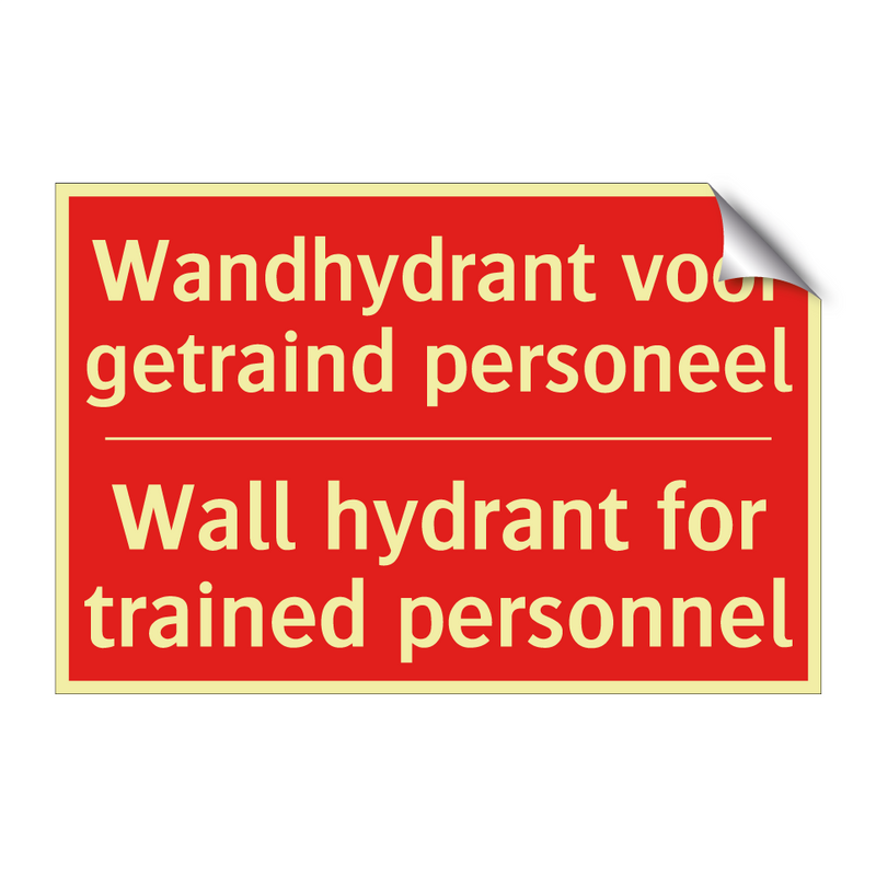 Wandhydrant voor getraind personeel - Wall hydrant for trained personnel