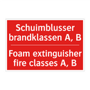 Schuimblusser brandklassen A, B - Foam extinguisher fire classes A, B