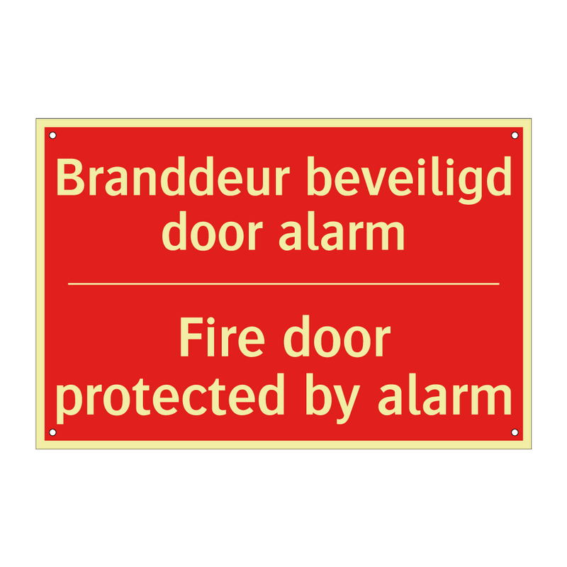 Branddeur beveiligd door alarm - Fire door protected by alarm