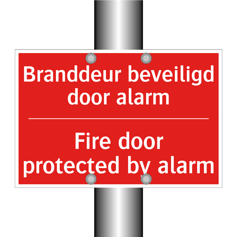 Branddeur beveiligd door alarm - Fire door protected by alarm