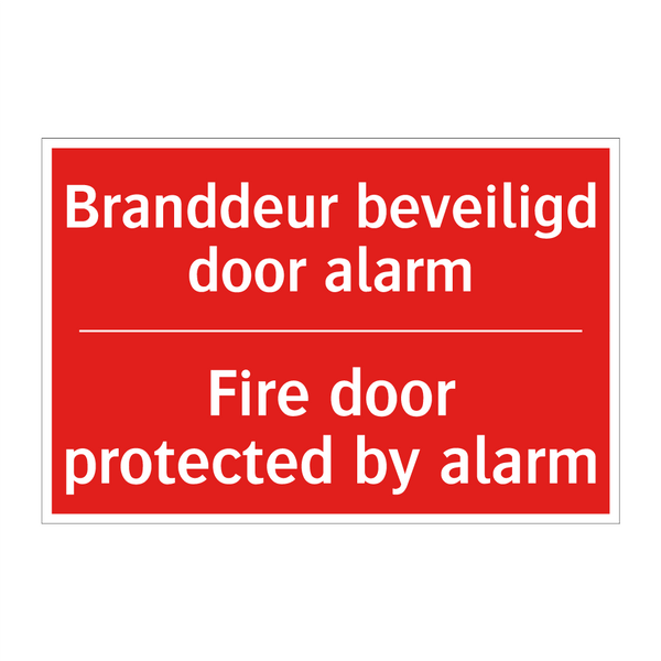 Branddeur beveiligd door alarm - Fire door protected by alarm