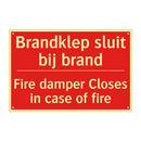 Brandklep sluit bij brand - Fire damper Closes in case of fire