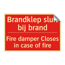 Brandklep sluit bij brand - Fire damper Closes in case of fire