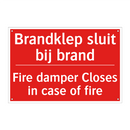 Brandklep sluit bij brand - Fire damper Closes in case of fire