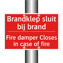 Brandklep sluit bij brand - Fire damper Closes in case of fire