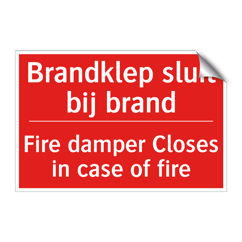 Brandklep sluit bij brand - Fire damper Closes in case of fire