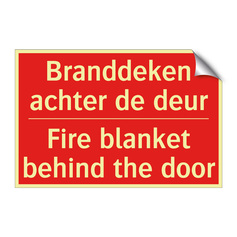 Branddeken achter de deur - Fire blanket behind the door
