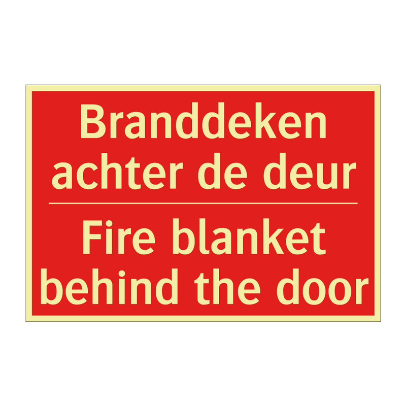 Branddeken achter de deur - Fire blanket behind the door