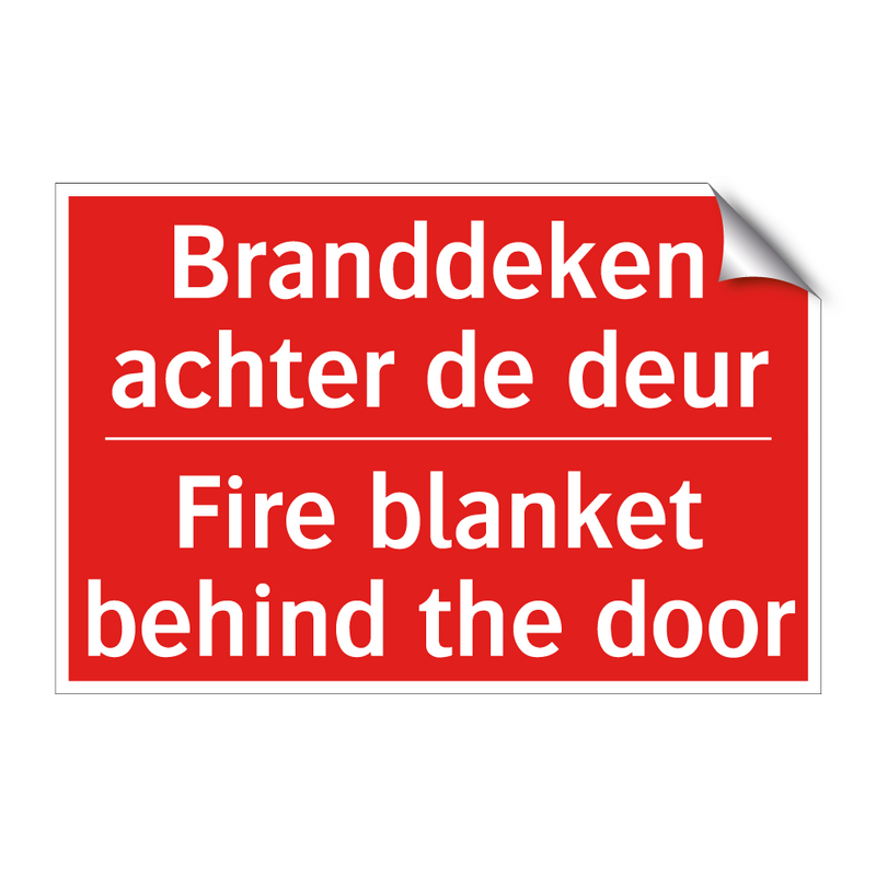 Branddeken achter de deur - Fire blanket behind the door