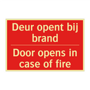 Deur opent bij brand - Door opens in case of fire