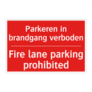 Parkeren in brandgang verboden - Fire lane parking prohibited