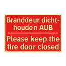 Branddeur dicht- houden AUB - Please keep the fire door closed