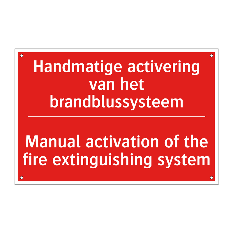 Handmatige activering van het brandblussysteem /.../ - Manual activation of the fire extinguishing /.../