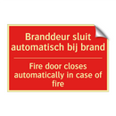 Branddeur sluit automatisch bij brand - Fire door closes automatically in case of /.../